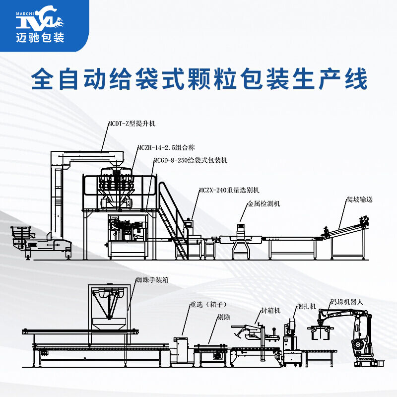 全自動(dòng)給袋式顆粒包裝流水線